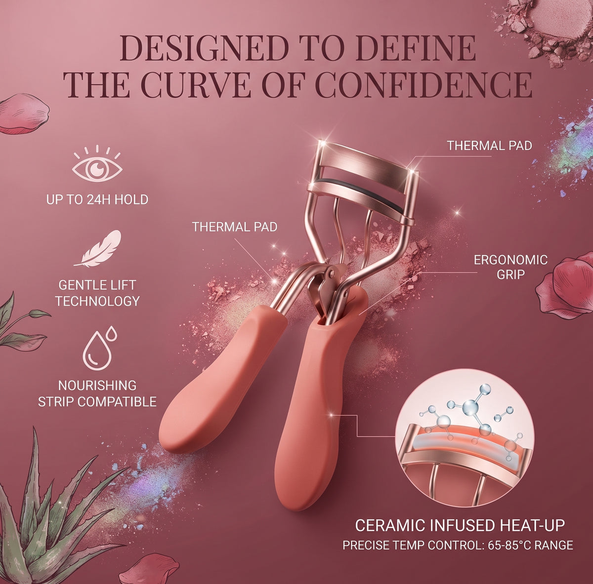 Smart Anti-Burn Electric Eyelash Curler - Fast-Heating Portable Lash Curling Wand with Multi-Gear Temperature Settings