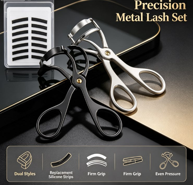 Natural Sunflower Eyelash Shaping Kit - Sturdy Metal Curling Tool Packed with 12 Refill Strips & Gift Box