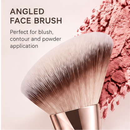 Dual-Ended Makeup Brush - Angled & Round Multi-Use Cosmetic Brush