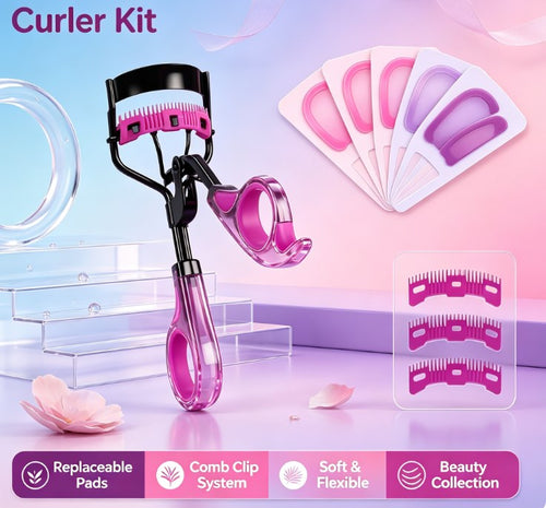 16pcs Eyelash Curler Set with Combs | Wide-Angle Lash Lift & Refill Kit