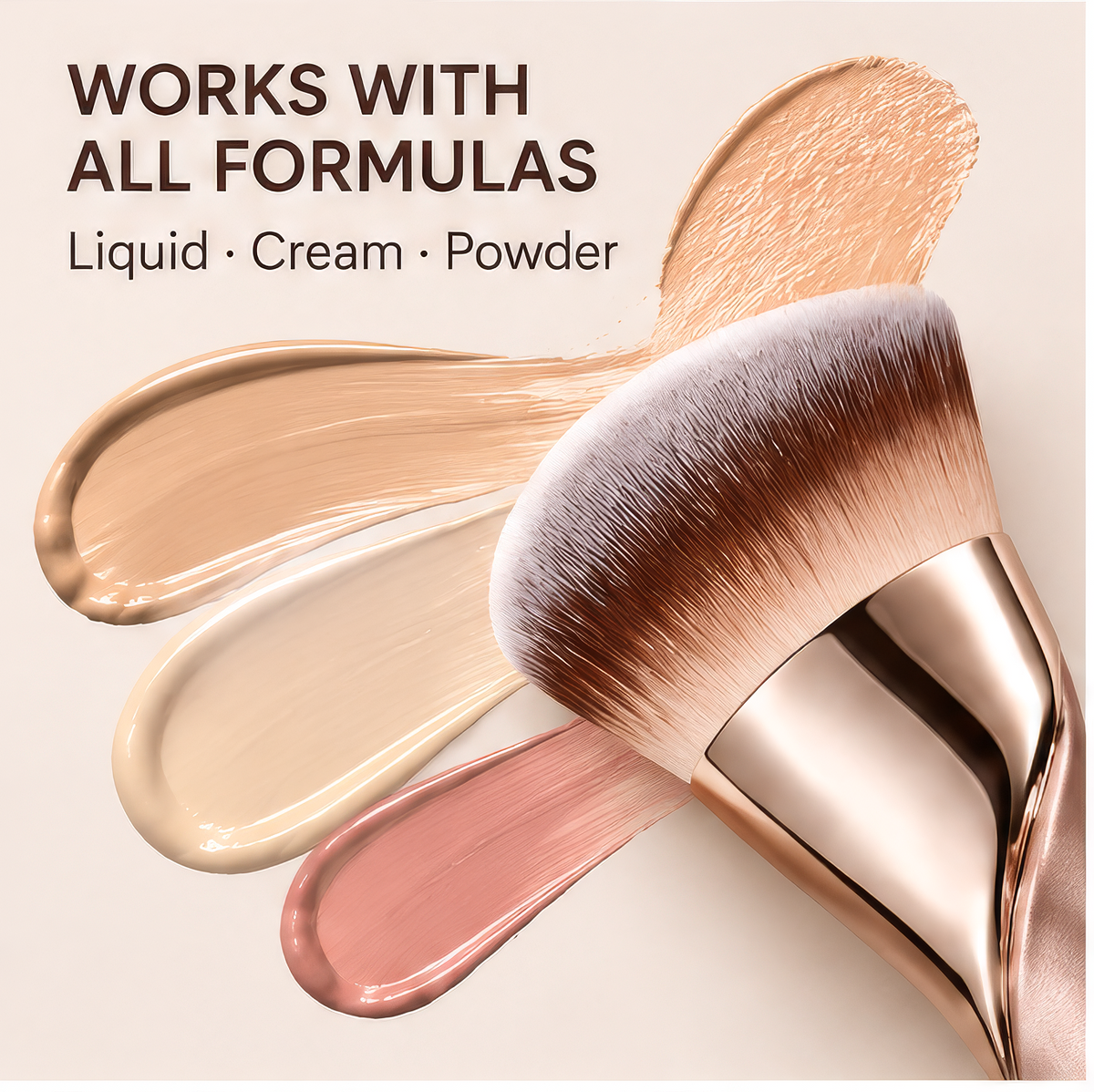 Flawless Curved Foundation Brush - Ultra-Soft Synthetic Makeup Brush