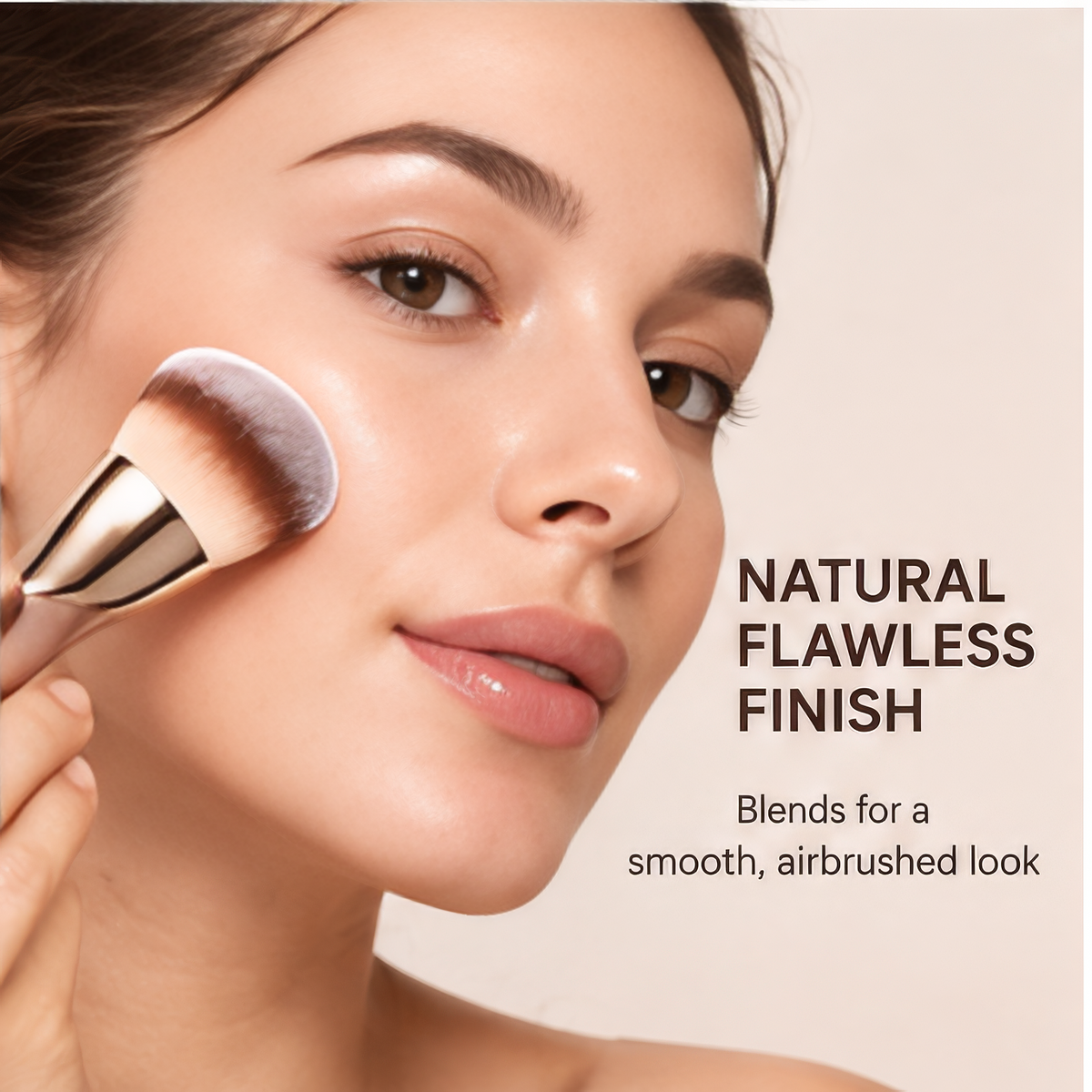 Flawless Curved Foundation Brush - Ultra-Soft Synthetic Makeup Brush