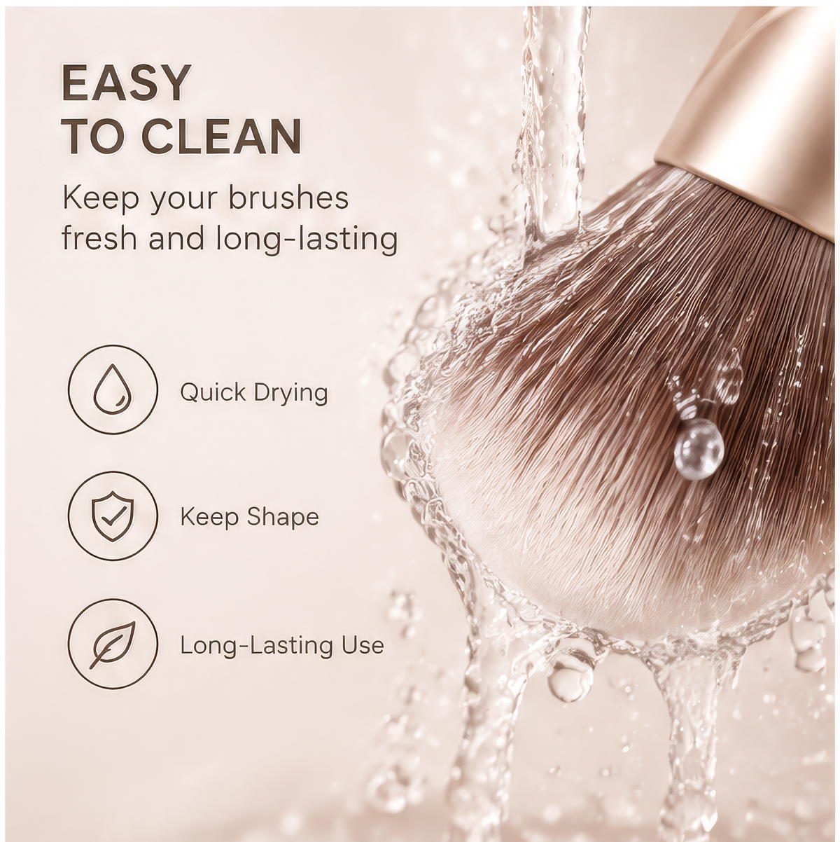 5Pcs Premium Synthetic Makeup Brush Set - Soft Touch, Ergonomic & Travel-Friendly