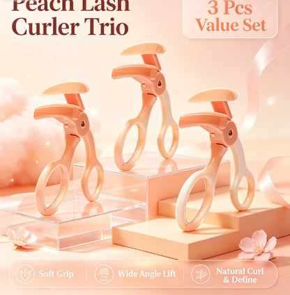 3-Piece Tooth Comb Eyelash Curler Kit - Ergonomic Frameless Wide-Angle & Detail Styling Tools for Panoramic Lash Lift