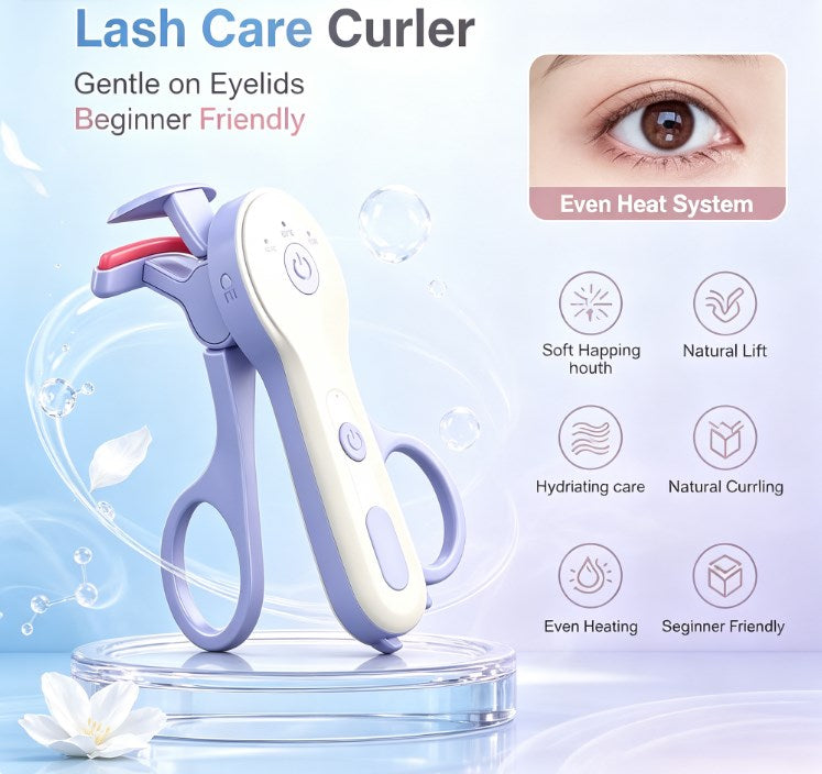 Fast-Acting Cordless Heated Eyelash Curler - Portable USB Type-C Electric Makeup Tool with Scald-Free Protection for All-Day Lift