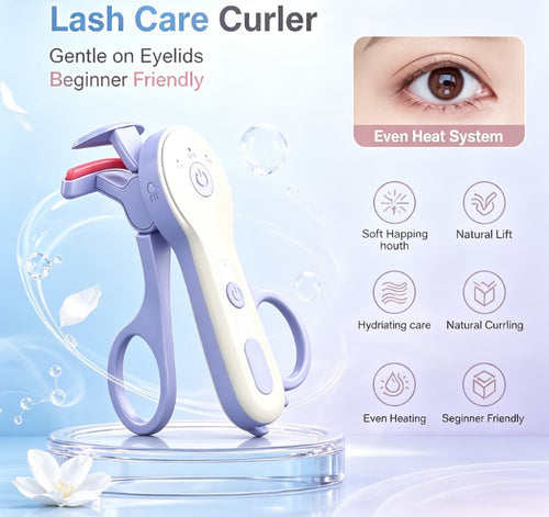 Fast-Acting Cordless Heated Eyelash Curler - Portable USB Type-C Electric Makeup Tool with Scald-Free Protection for All-Day Lift