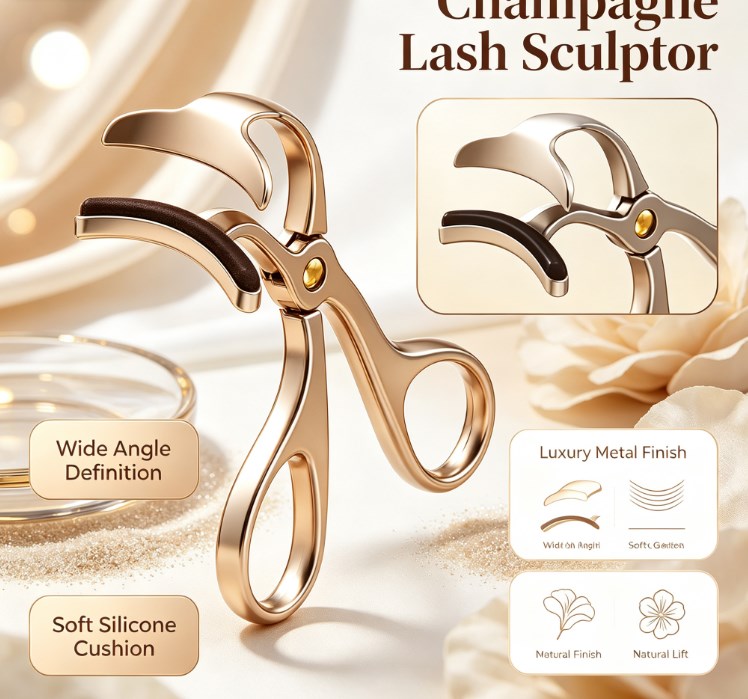 Natural Sunflower Eyelash Shaping Kit - Sturdy Metal Curling Tool Packed with 12 Refill Strips & Gift Box