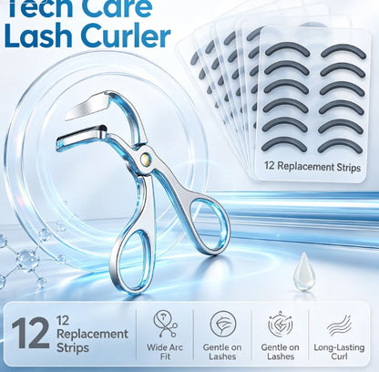Natural Sunflower Eyelash Shaping Kit - Sturdy Metal Curling Tool Packed with 12 Refill Strips & Gift Box