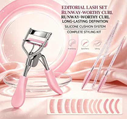 Universal Lash Curler & Maintenance Kit - Ergonomic Metal Frame with Multi-Pad Replacements for Travel and Daily Grooming